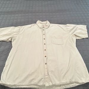 Light khaki XXL short sleeve men’s button down shirt
